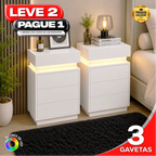 Gaveteiro Inteligente LED Multifuncional com Carregador