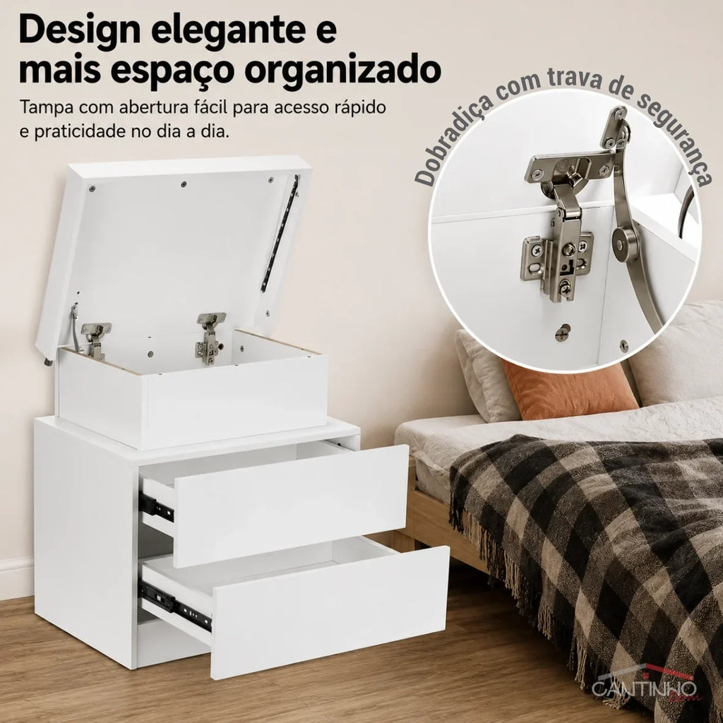 Gaveteiro Inteligente LED Multifuncional com Carregador